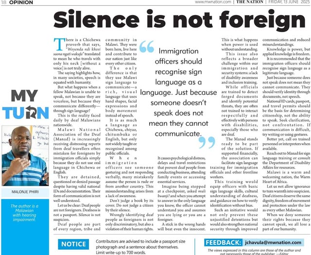 SILENCE IS NOT FOREIGN